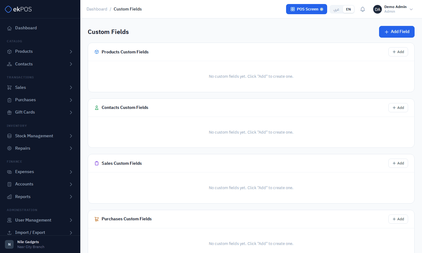 Custom fields